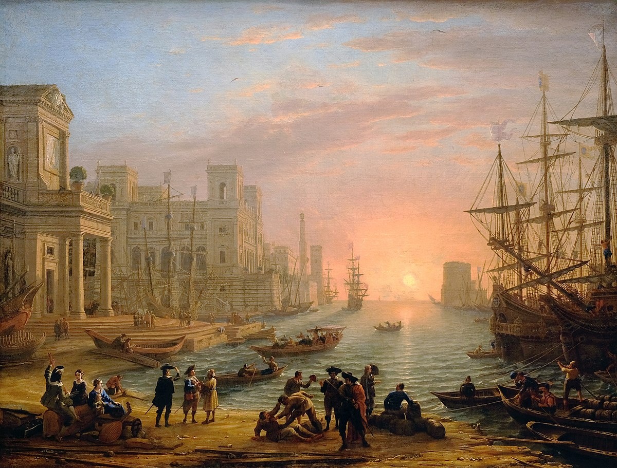 Claude Gellée, dit Le Lorrain, Port de mer au soleil couchant, 1639
